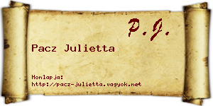 Pacz Julietta névjegykártya